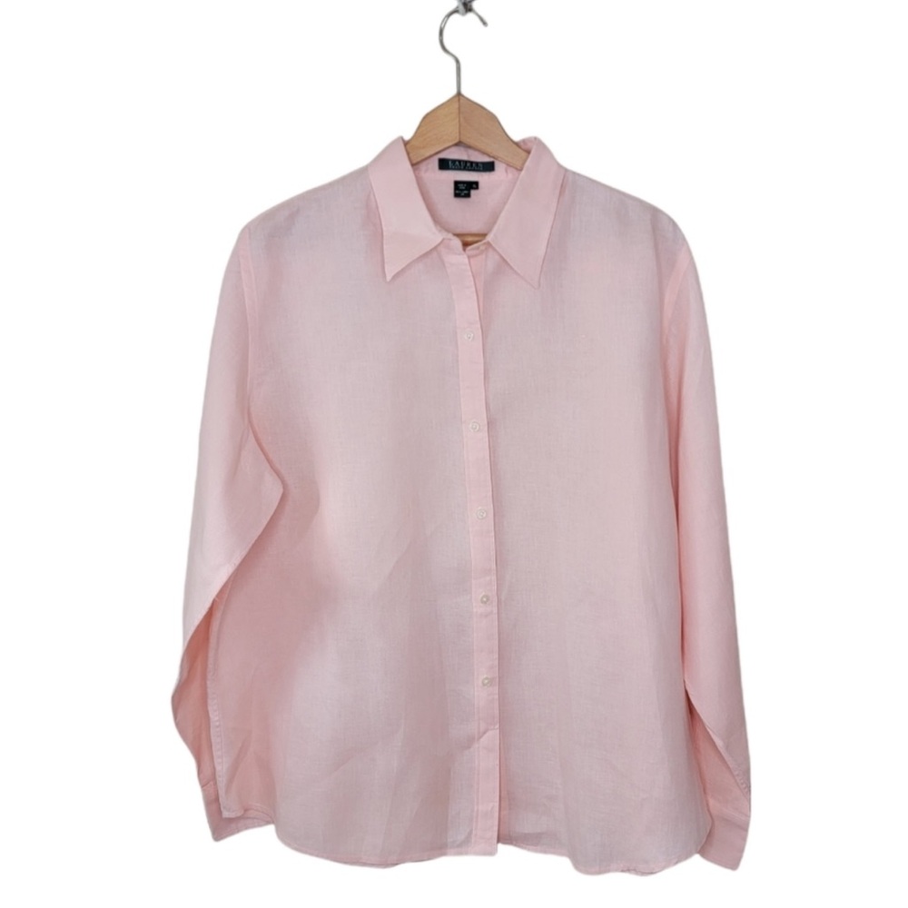 Lauren Ralph Lauren | Pastel Peach Button Front Linen Shirt